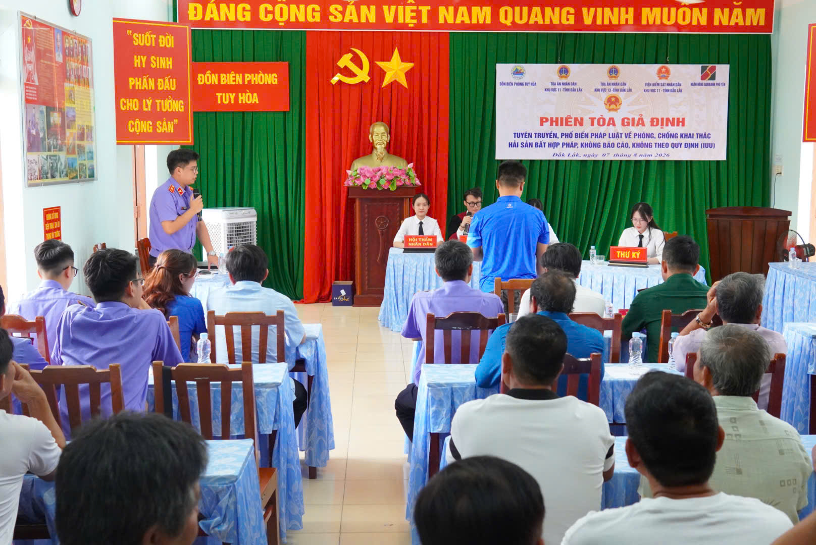 VKSND khu vực 12, 13 và Agribank phối hợp tổ chức phiên tòa giả định về IUU
