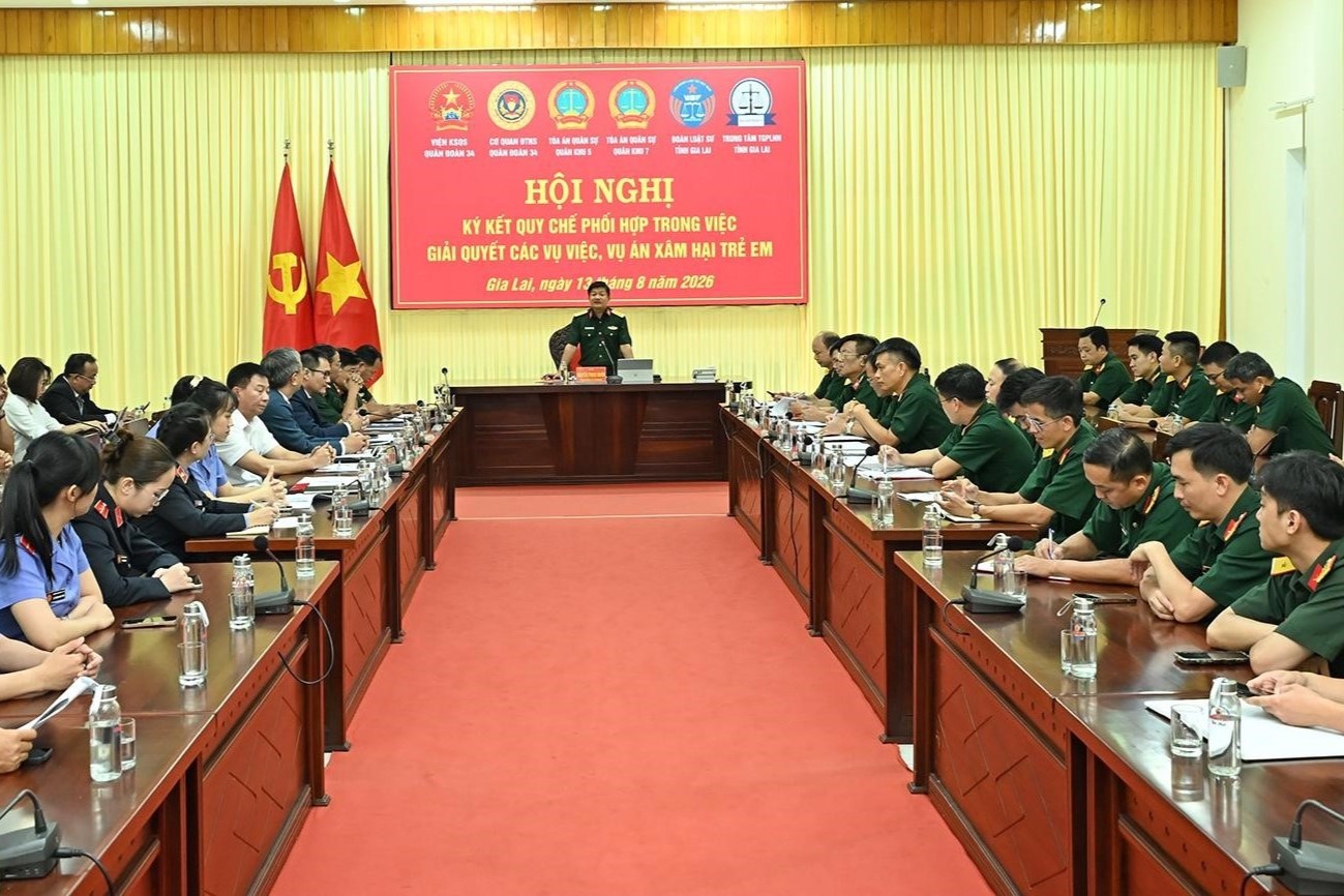 VKSQS Quân đoàn 34 ký Quy chế phối hợp trong giải quyết các vụ việc, vụ án xâm hại trẻ em