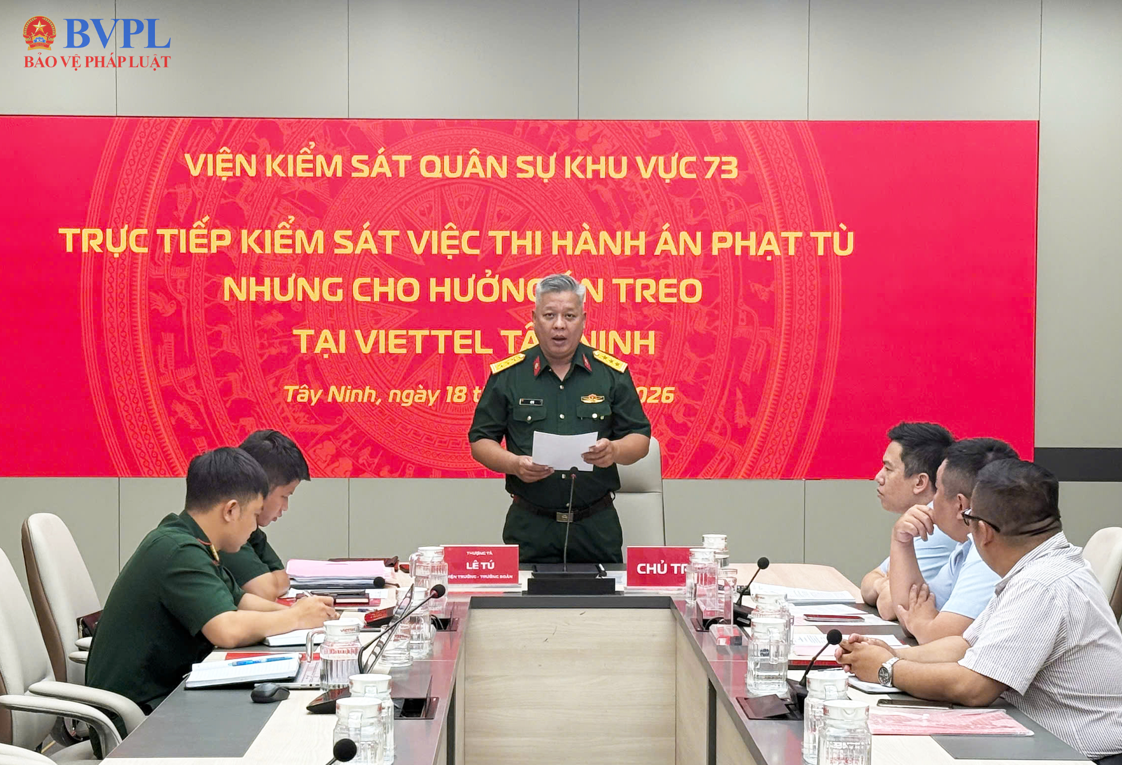 VKS Quân sự Khu vực 73 trực tiếp kiểm sát thi hành án treo tại Viettel Tây Ninh