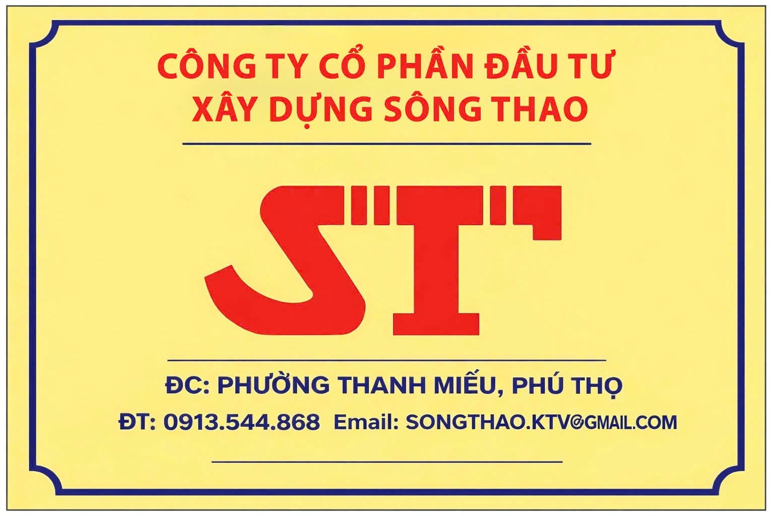 Công ty CP ĐT XD Sông Thao