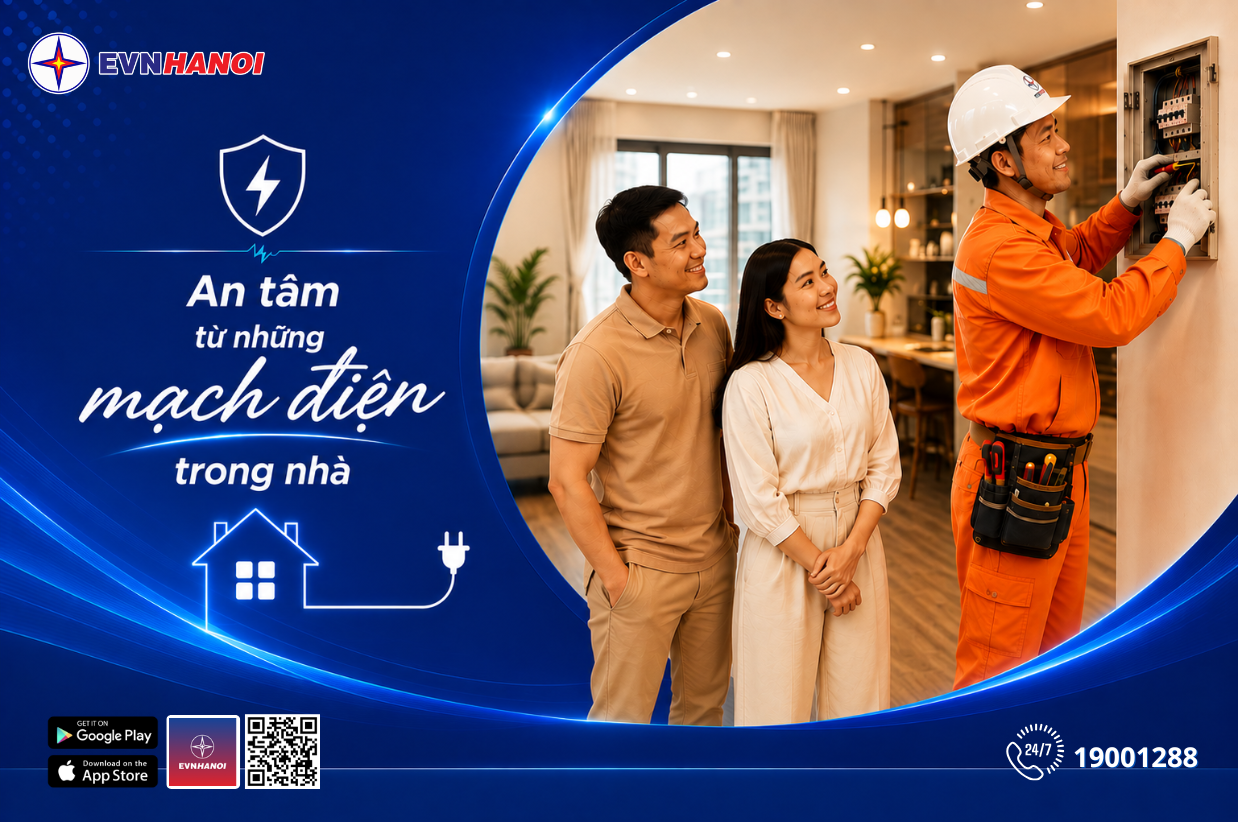 EVNHANOI đồng hành cùng khách hàng từ kiểm tra, sửa chữa đến bảo dưỡng hệ thống điện