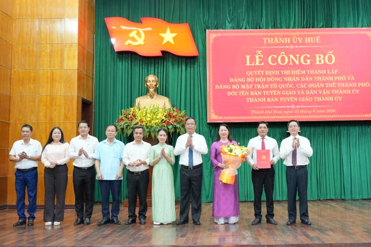 Thành ủy Huế thí điểm thành lập 2 đảng bộ