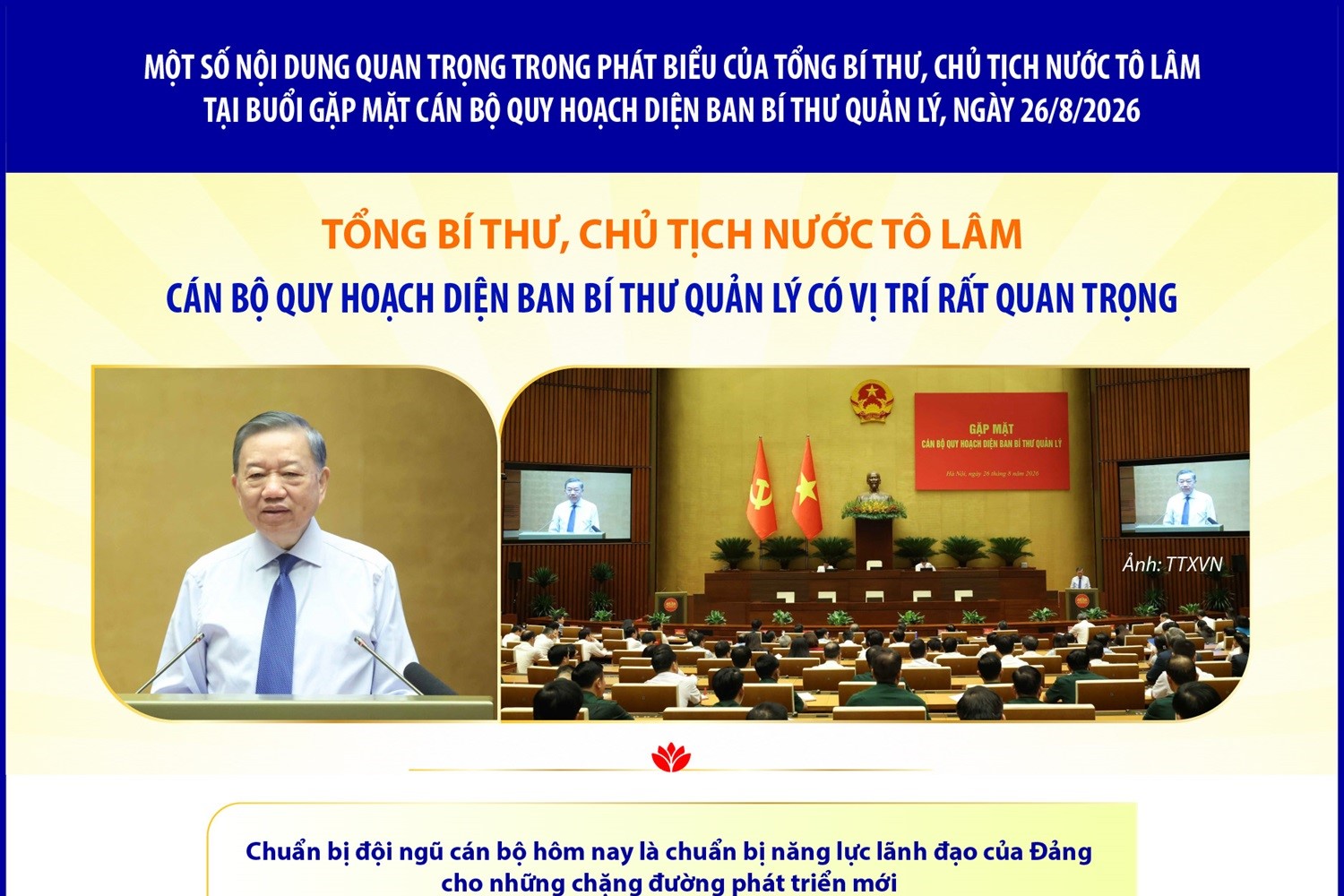 Tổng Bí thư, Chủ tịch nước Tô Lâm Cán bộ quy hoạch diện Ban Bí thư quản lý có vị trí rất quan trọng