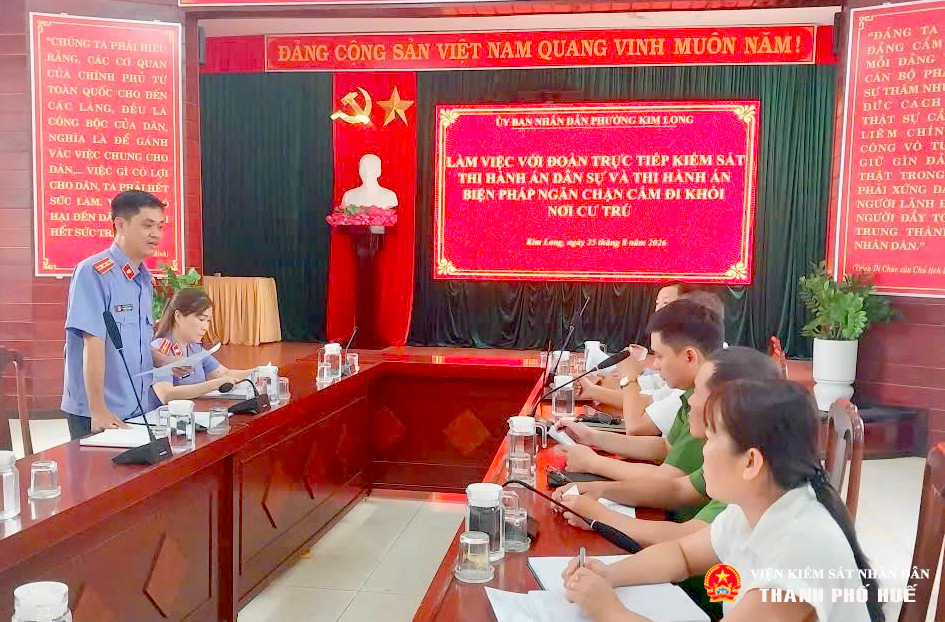 VKSND khu vực 2, TP Huế kiểm sát thi hành án hình sự tại phường Kim Long
