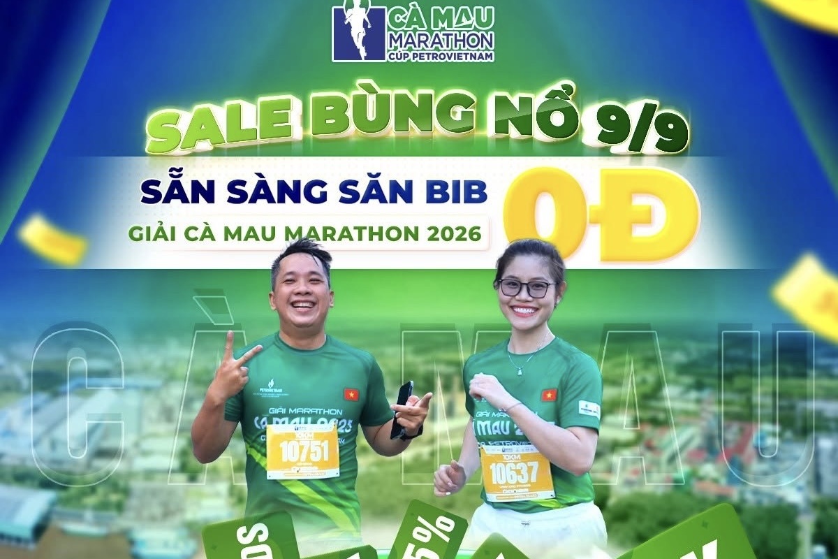 Cà Mau Marathon 2026 - Cúp PETROVIETNAM triển khai chương trình ưu đãi đặc biệt trong ngày 9 9