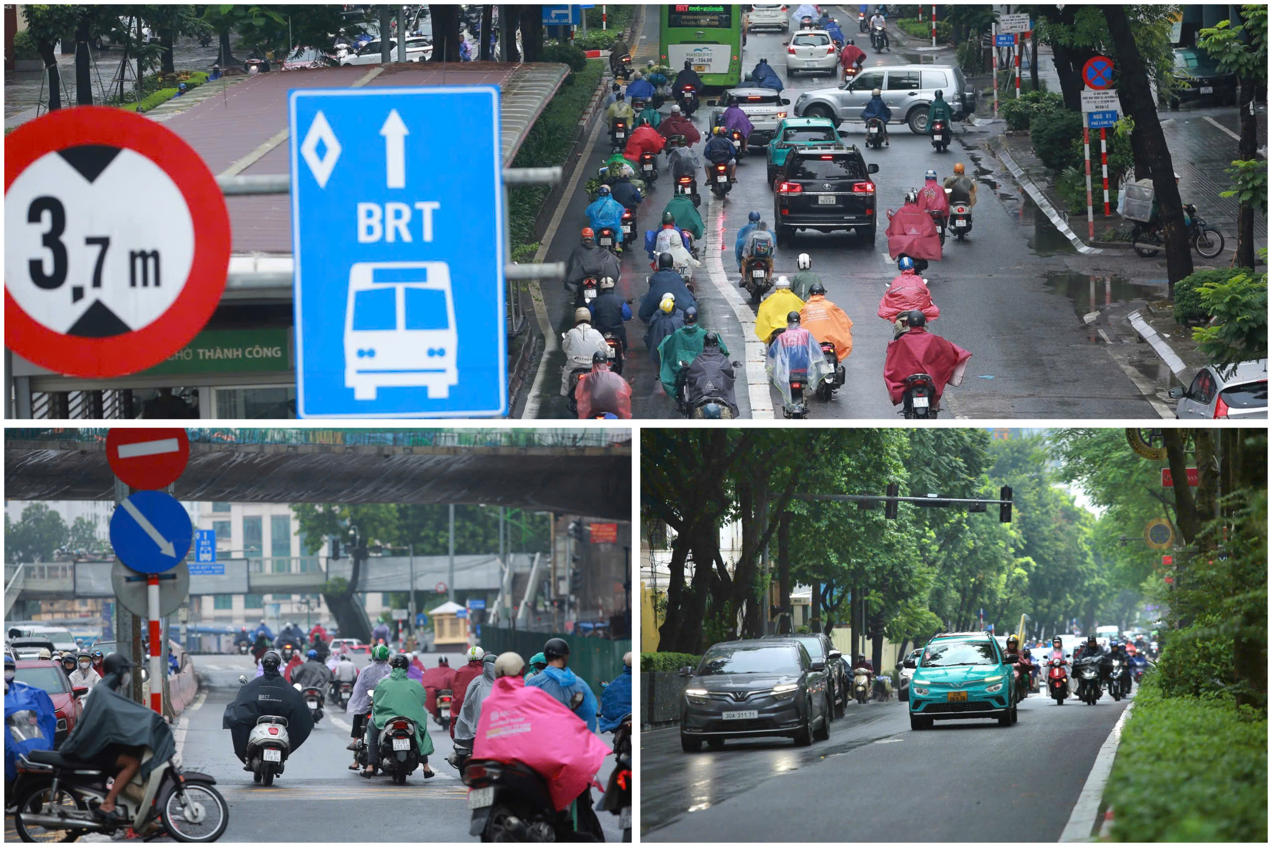 Hà Nội Ô tô, xe máy vào làn BRT, đường Láng Hạ - Giảng Võ bớt ùn tắc