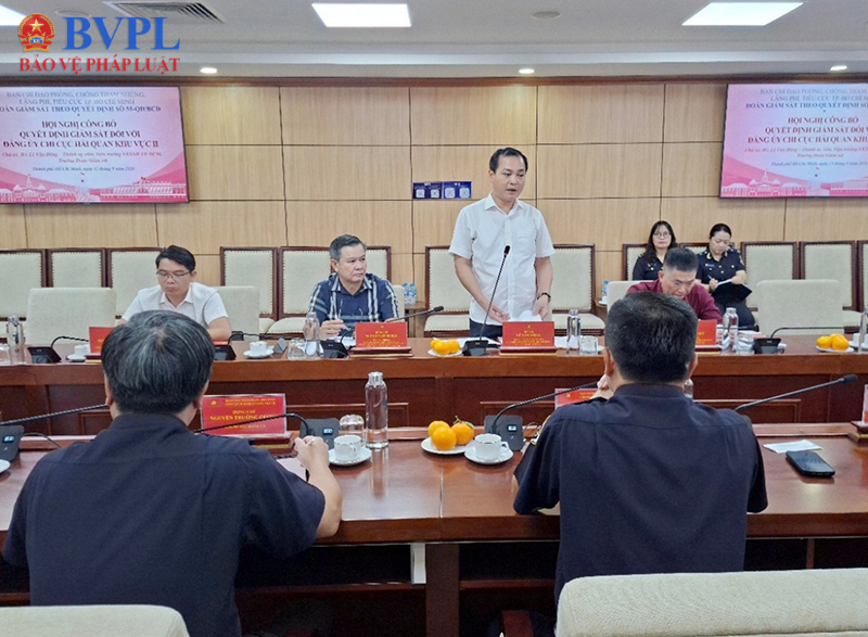Viện trưởng VKSND TP Hồ Chí Minh làm Trưởng đoàn giám sát tại Đảng ủy Chi cục Hải quan khu vực II