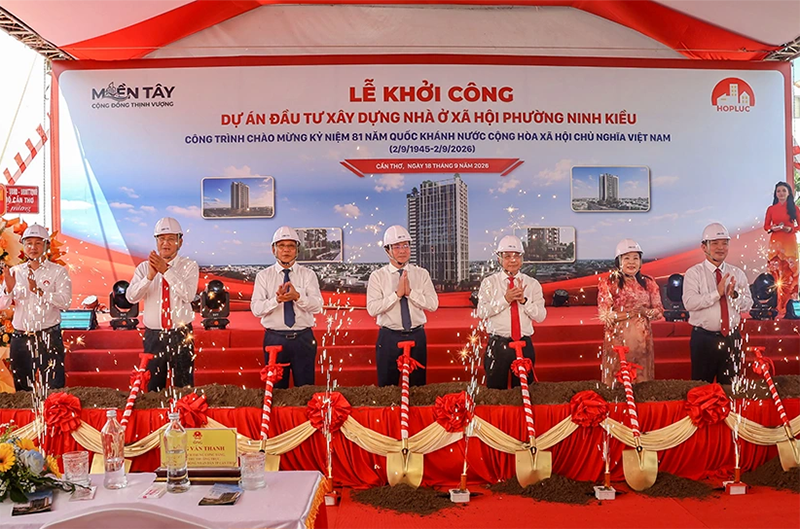 Cần Thơ khởi công dự án 308 căn nhà ở xã hội tại trung tâm Ninh Kiều