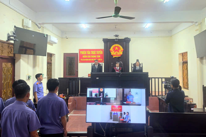 VKSND khu vực 2, tỉnh Sơn La phối hợp tổ chức phiên tòa xét xử trực tuyến