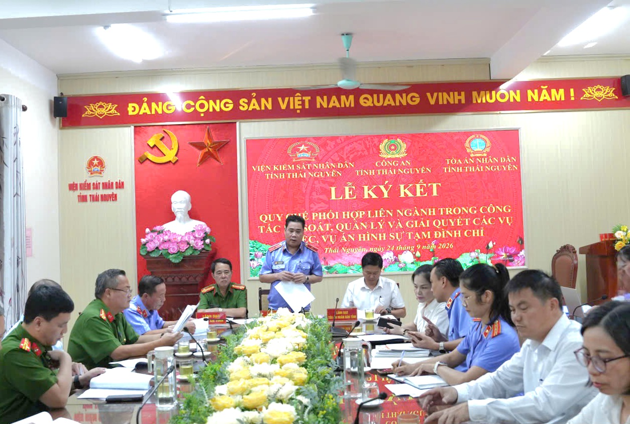 VKSND tỉnh Thái Nguyên Ký kết Quy chế phối hợp công tác với các đơn vị liên quan