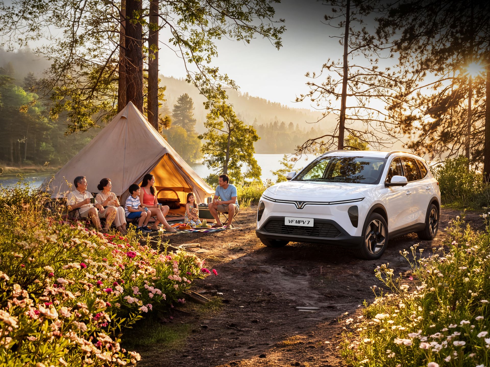 Cả nhà cùng lái thử VF MPV 7 Người ngồi sau nói gì về không gian và độ êm