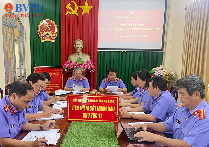VKSND khu vực 15, tỉnh An Giang làm việc với Đoàn Thanh tra VKSND tỉnh An Giang