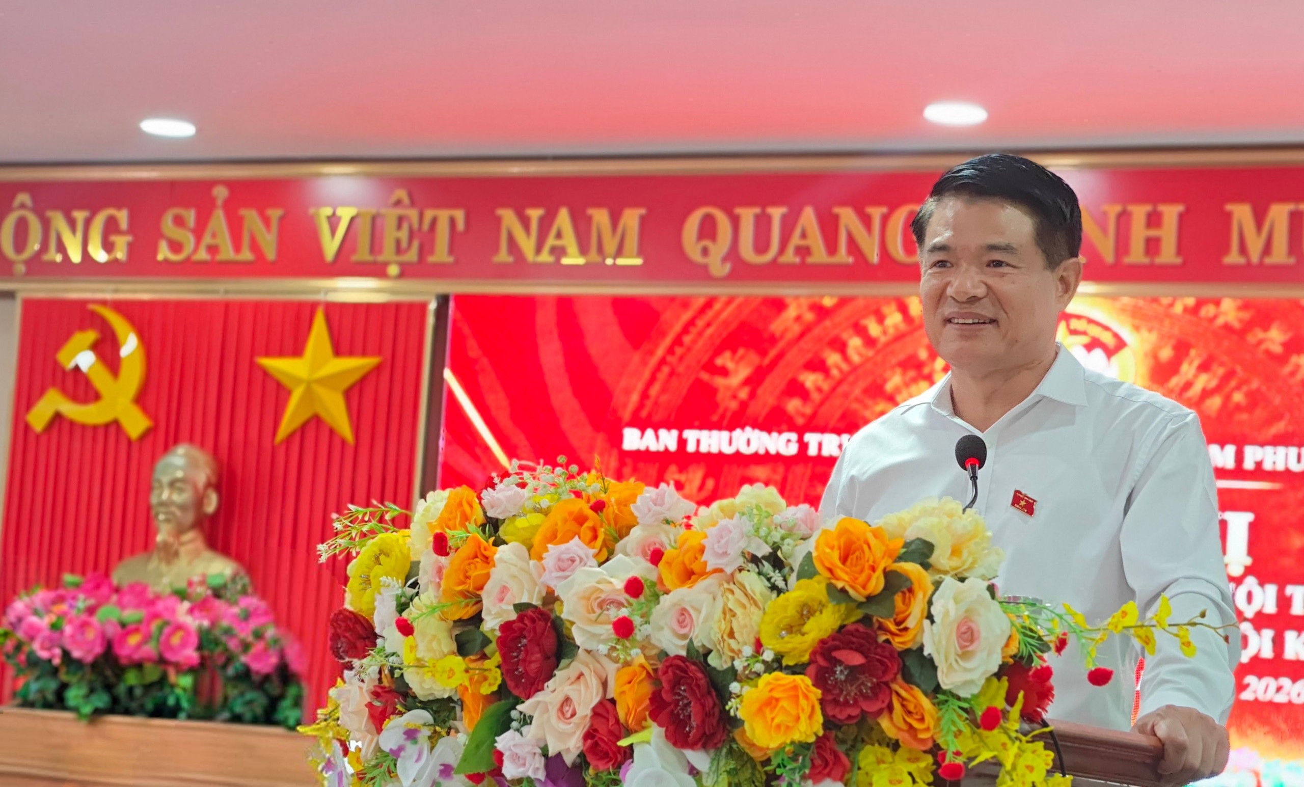 Viện trưởng VKSND tối cao Nguyễn Huy Tiến tiếp xúc cử tri Quảng Trị trước Kỳ họp thứ Hai