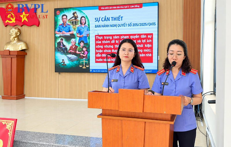 VKSND khu vực 4, tỉnh Lâm Đồng tuyên truyền Nghị quyết số 205 của Quốc hội