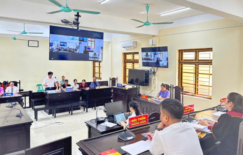 VKSND khu vực 4, tỉnh Lạng Sơn phối hợp tổ chức phiên tòa dân sự rút kinh nghiệm trực tuyến
