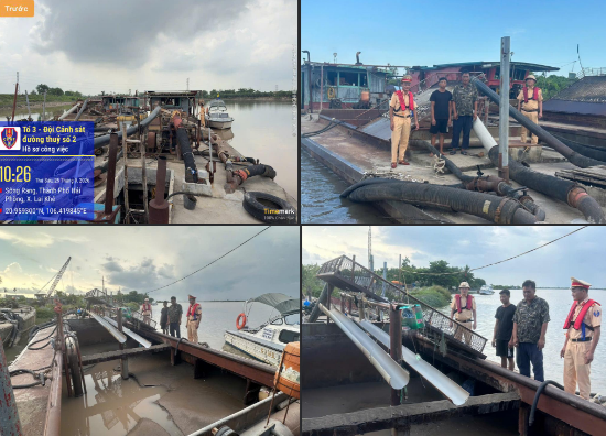 Phát hiện 3 phương tiện có dấu hiệu khai thác cát trái phép