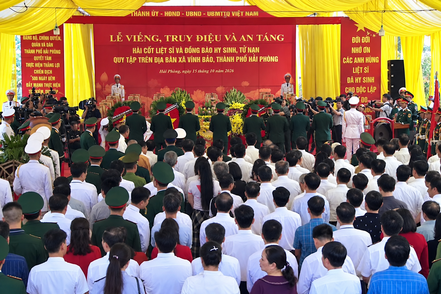 Hải Phòng truy điệu, an táng 56 hài cốt liệt sĩ và đồng bào tại Mả Chìa
