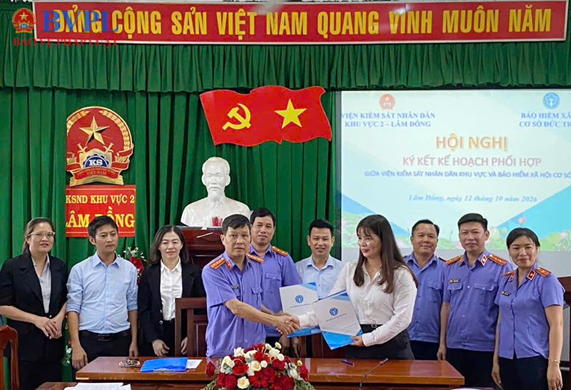 VKSND khu vực 2, tỉnh Lâm Đồng ký quy chế phối hợp với các cơ quan BHXH
