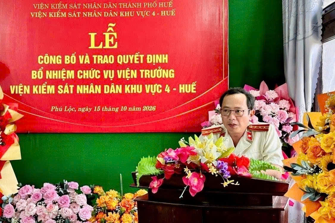 Bổ nhiệm Viện trưởng VKSND khu vực 4, TP Huế