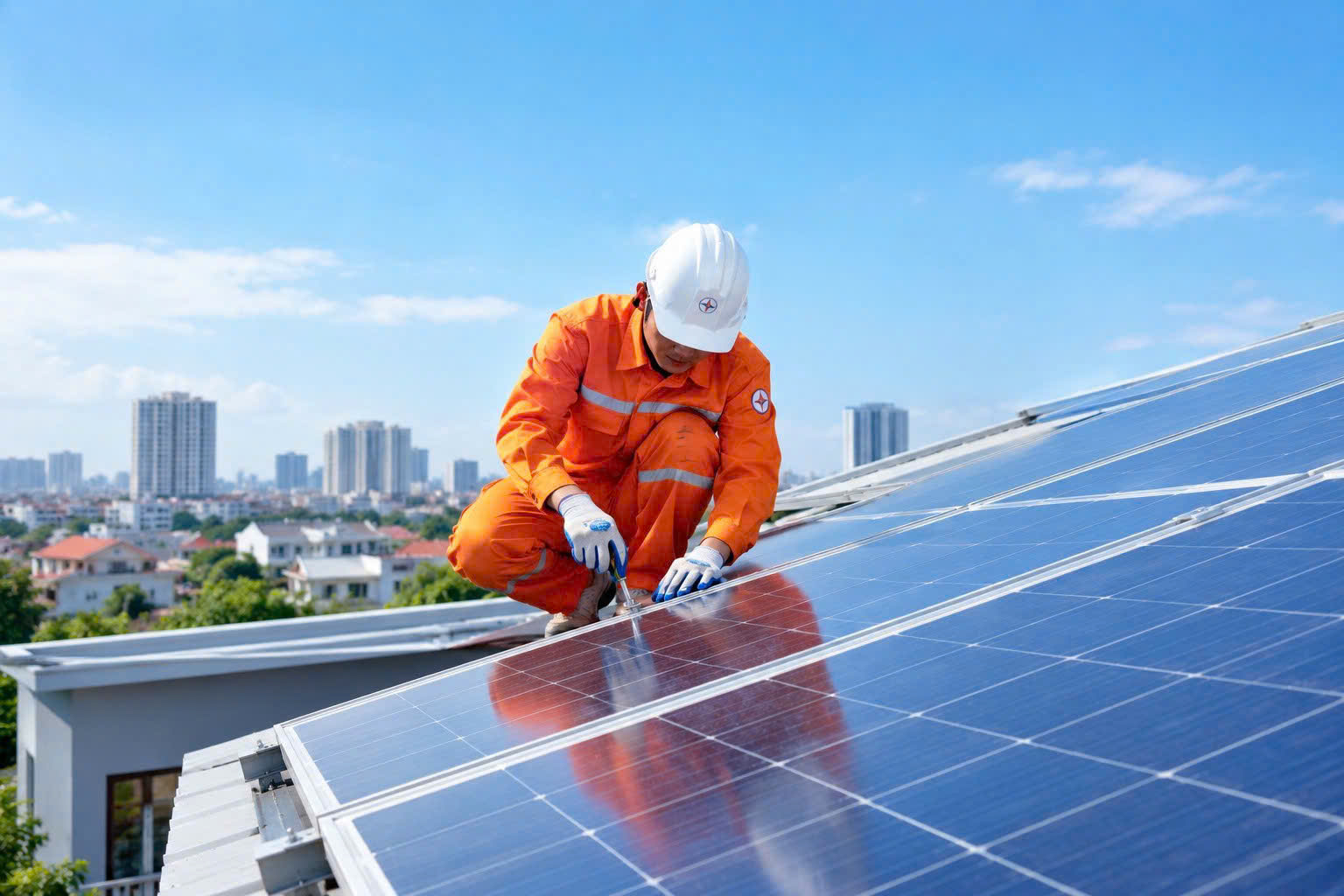 EVNHANOI Điện mặt trời mái nhà giúp tiết kiệm chi phí, chủ động nguồn điện