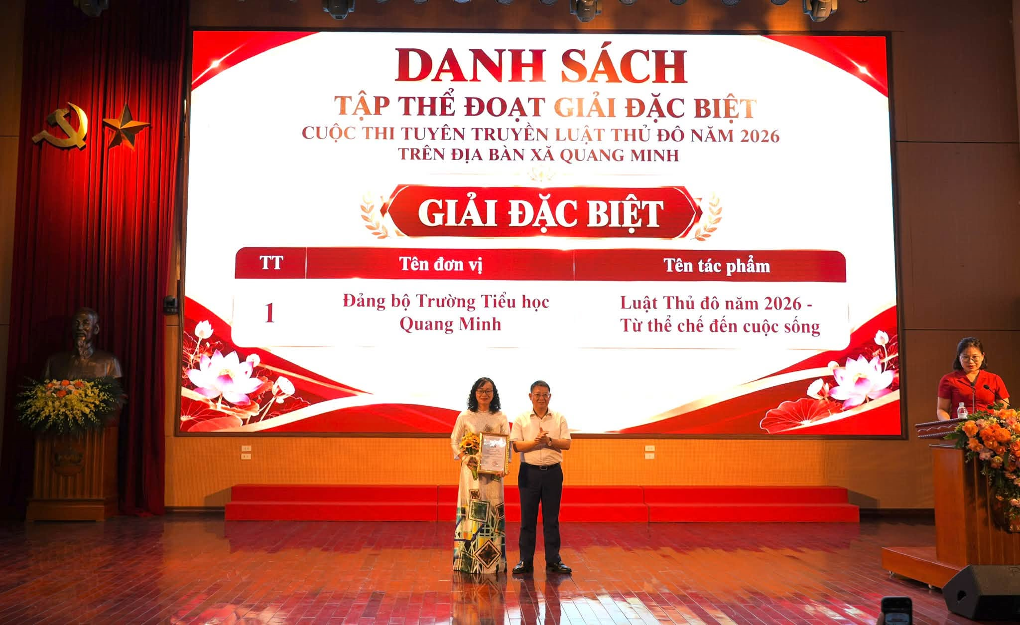 Xã Quang Minh trao giải Cuộc thi tuyên truyền Luật Thủ đô năm 2026