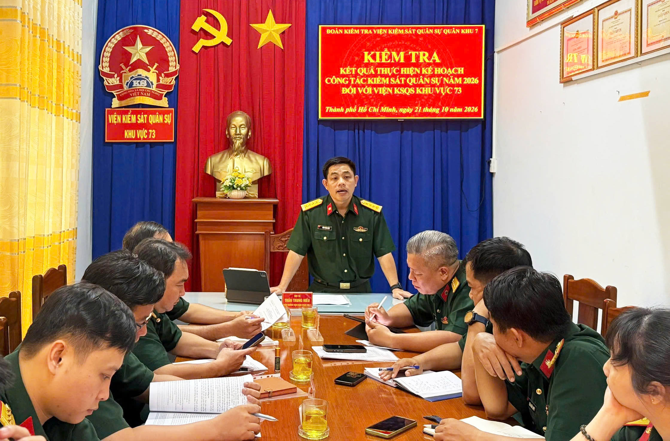 Kiểm tra kết quả thực hiện kế hoạch công tác kiểm sát Quân sự tại VKSQS khu vực 73