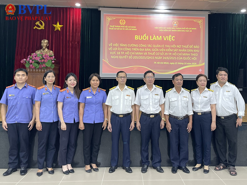 VKSND khu vực 18, TP Hồ Chí Minh phối hợp tăng cường thu hồi nợ thuế
