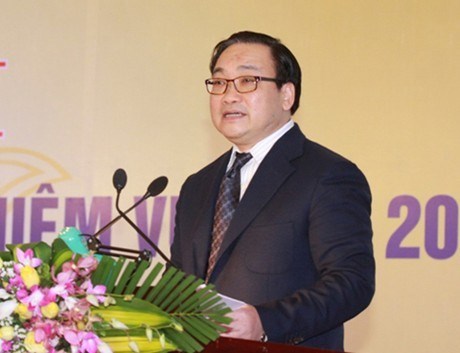 Phó Thủ tướng Hoàng Trung Hải phát biểu tại Hội nghị ngành Than-Khoáng sản Việt Nam.Ảnh: VGP