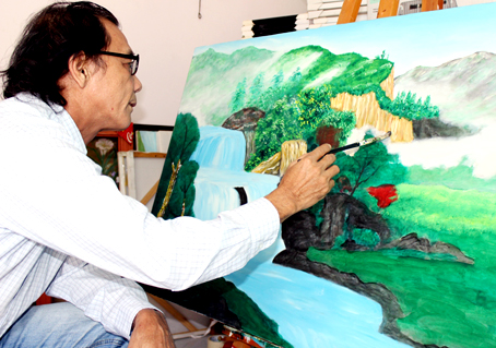 Họa sĩ già đi bán tranh