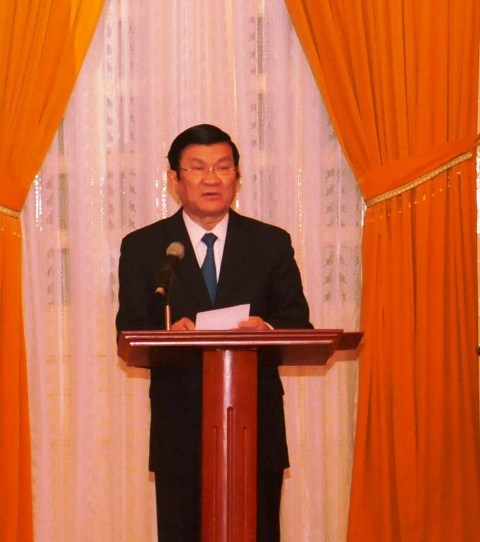 Chủ tịch nước Trương Tấn Sang phát biểu tại buổi Lễ 