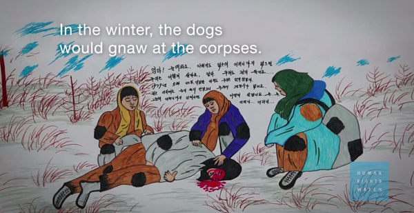 Vào mùa đông, lũ chó thường ra ăn các xác chết. 
