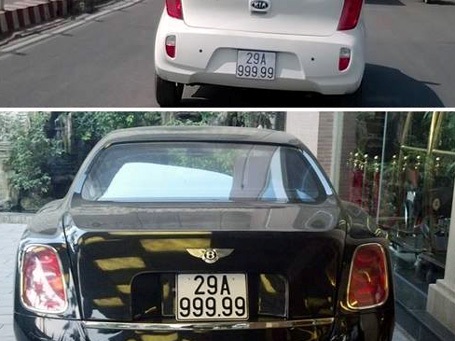 Hai xế hộp chênh lệch đẳng cấp cùng biển 29A-999 99