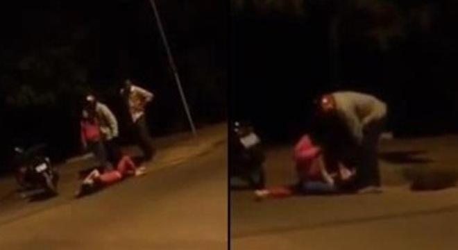 Người phụ nữ bị chồng cùng bồ nhí tát đánh dã man giữa đường