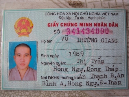 Nhà sư giả lấy chứng minh nhân dân người khác để lừa đảo