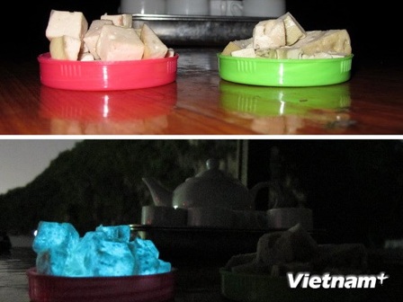 Quảng Ninh Giò lụa phát sáng bất thường trong đêm