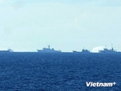 Trung Quốc tăng cường 2 tàu quân sự cản phá tàu của Việt Nam