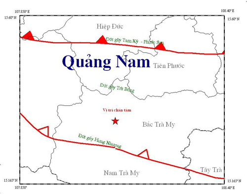 Động đất 2,9 độ richter ở Sông Tranh 2
