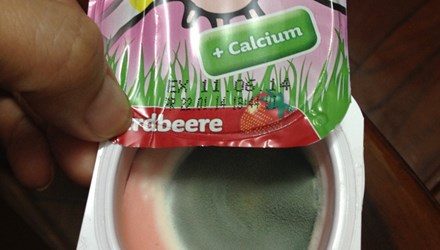 Phát hiện sữa chua nhập khẩu bị nấm mốc