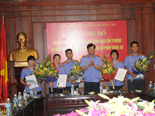 Bổ nhiệm lãnh đạo cấp Phòng Vụ Hợp tác quốc tế và tương trợ tư pháp hình sự