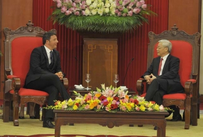 Tổng Bí thư, Chủ tịch nước tiếp; Thủ tướng đón, hội đàm với Thủ tướng Cộng hòa I-ta-li-a