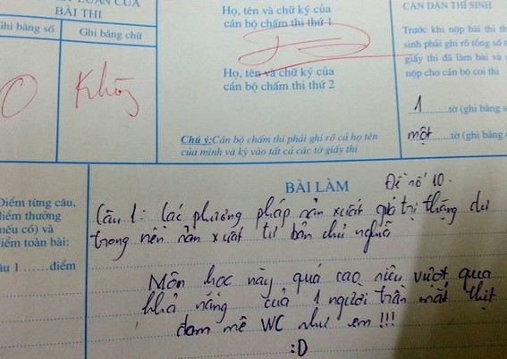 Bài thi bá đạo, nhận điểm 0 vì mê World Cup