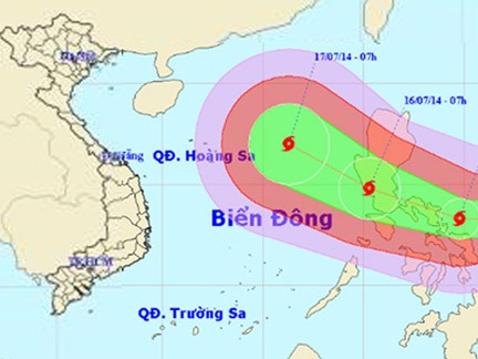 Siêu bão Rammasun sắp vào Biển Đông