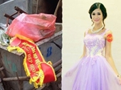 Người đẹp Nữ hoàng sắc đẹp Việt Nam 2014 ném danh hiệu vào thùng rác