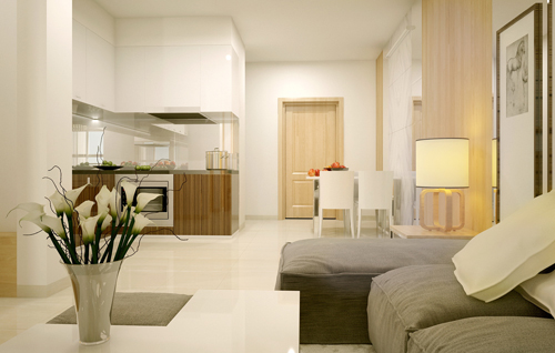 Bên trong căn hộ được trang bị đầy đủ tiện nghi tạo nên sự hài hòa cho không gian sống. Thông tin liên hệ: (08) 6674 6109 - (08) 6674 8838.