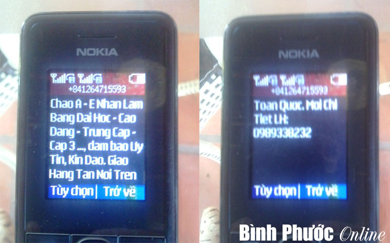 Công khai bán bằng giả qua tin nhắn
