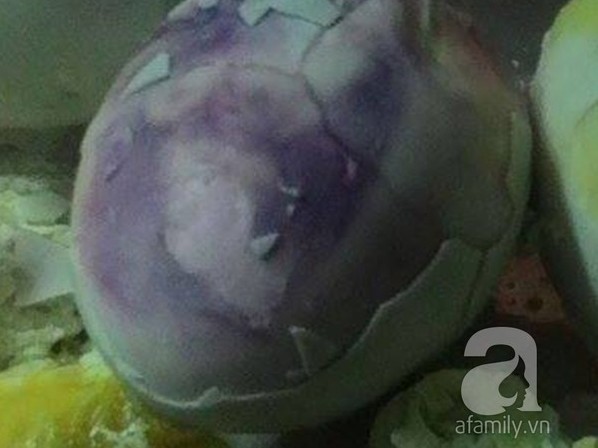 Phát hoảng khi trứng luộc có màu tím