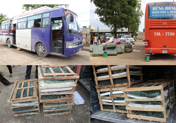 Chặn xe khách chở chim le le, quần áo không rõ nguồn gốc