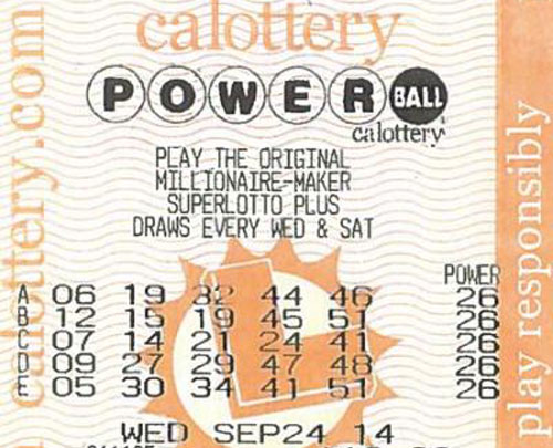 Chiếc vé trúng giải 228,4 triệu USD của Powerball. Ảnh: California Lottery