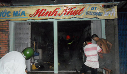 Cháy tiệm nước mía Minh Nhựt