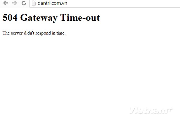  Độc giả vẫn chưa thể truy cập báo điện tử Dantri. (Ảnh chụp từ màn hình)